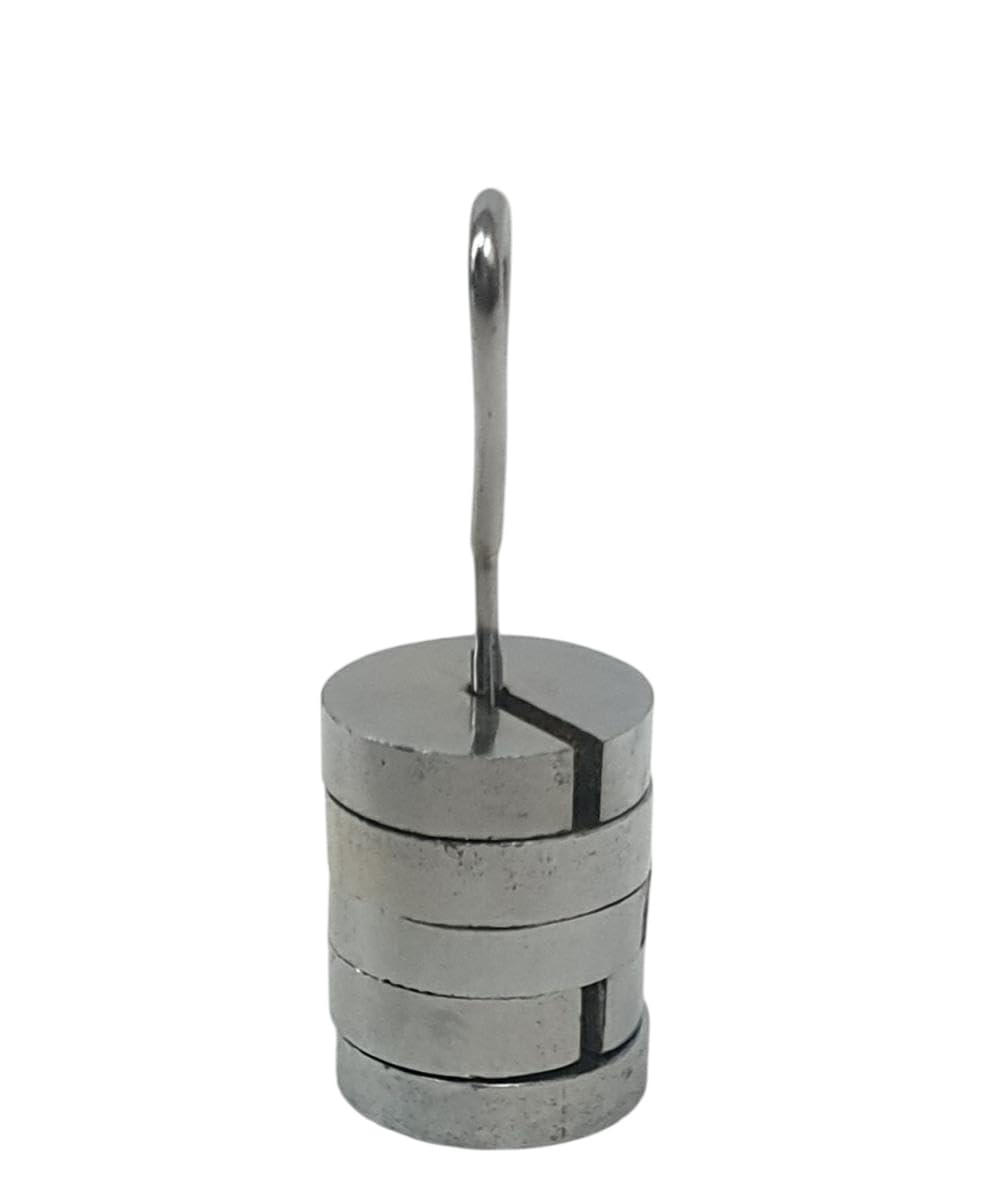 AI-Slotted Weight with Hanger Cap 250gm; 5x50gm/Iron Chrome Plated/removable weights for laboratory use/Educational Experiments and Physics laboratory & Scientific Product-image-9