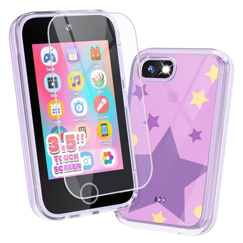 JOYJAM Phone for Kids Age 3-8,Kids Smart Phone for Girls Christmas Birthday Gifts,Toy Phone with Dual Camera Music Player Puzzle Games,Touchscreen Phone Learning Toy for 3 4 5 6 7 8 Year Old Girls