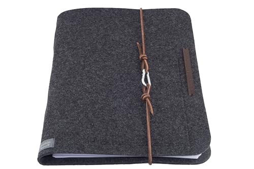 Ringbuch A4 Filz Dunkelgrau Ringordner PERSONALISIERT Ordner Name Kalender Leder Geschenk Abschluss Schule Abitur Ausbildung Studium Karabiner Hotelmappe Werbemappe