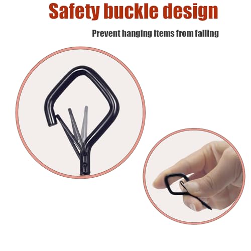 32-Pack-Heavy-Duty-Black-Screw-Eye-Hooks-with-Safety-Clips-Metal-Ceiling-Hooks-for-Hanging-Plants-Wind-Chimes-Bird-Feeders-IndoorOutdoor-Lights