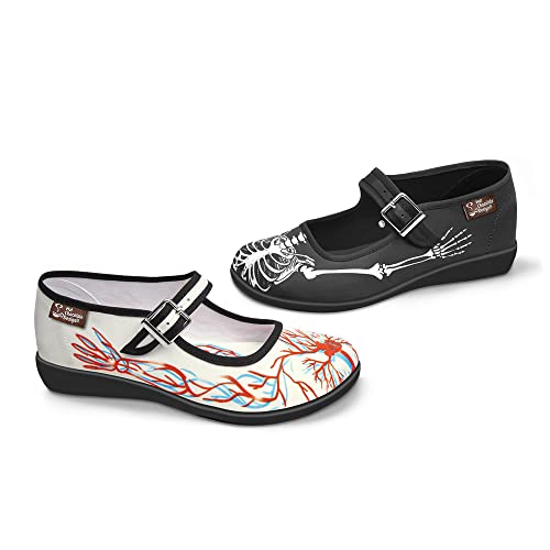 Image of Hot Chocolate Design Chocolaticas Funky Canvas Women's Mary Jane Flat Shoes
