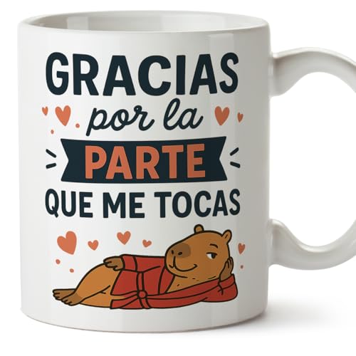 MUGFFINS taza graciosa San Valentín Mug tazas originales para regalar enamorados capibaras amor Gracias por la parte que me tocas en español capylove v1 Imagen de MUGFFINS taza graciosa San Valentín Mug tazas originales para regalar enamorados capibaras amor Gracias por la parte que me tocas en español capylove v1