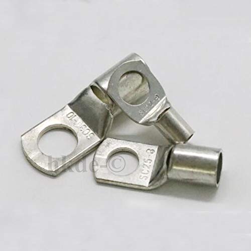 Davitu 5PCS Copper Connecting Terminal Bolt Hole Cable Lugs Battery Terminals SC35-6 SC35-8 SC35-10 SC35-12 SC50-8 SC50-12 - (Pins: SC50-8)