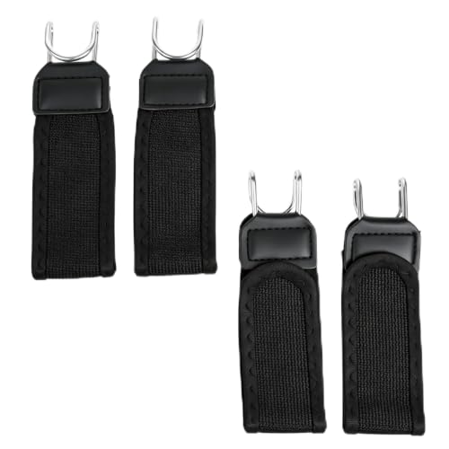 Lot de 4 Ceinture Sans Boucle pour Homme et Femme – Ceinture Élastique Invisible avec Crochets Métalliques et Scratch, Ceinture Homme et Ceinture Femme Élastique Ajustable, Set Noir Universel