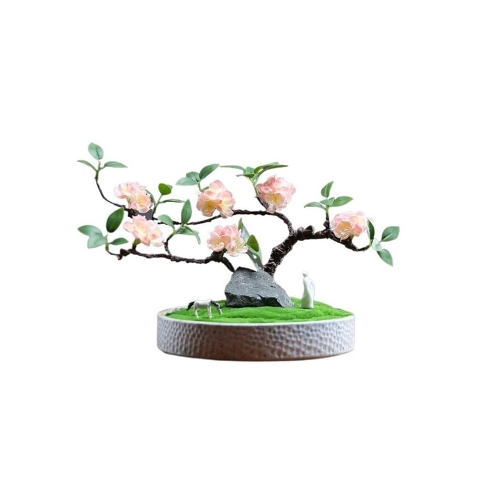 CHENGAIJIAN Artificial Bonsai Tree, Plum Bonsai Tree, Chinese-style Simulation Tree Potted, Desk Display Potted Plant