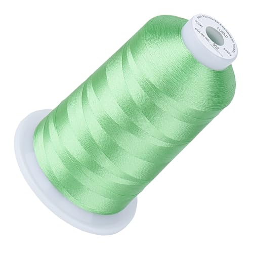 Image of Simthread Embroidery Machine Thread 5000M 40WT Polyester, Mint Green 502 | 5000M 40WT polyester thread feeds smoothly for home or commercial embroidery projects.