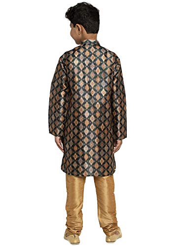 Image of KRAFT INDIA Boys Silk Print Kurta Churidar