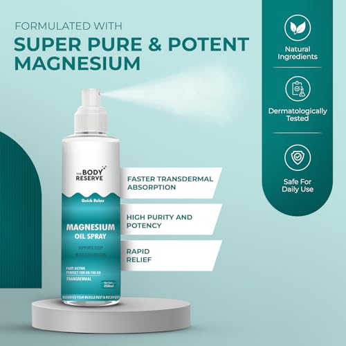 Image of The Body Reserve Magnesium Oil Spray 200ml | Topical Magnesium for Stress Relief, Muscle Relaxation & Deep Sleep | Supports Cramps Recovery, Fitness & Foot Care