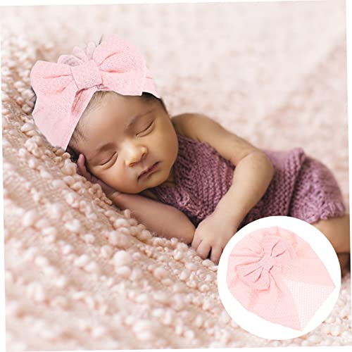 SUPVOX Newborn Bow Hat with Stylish Bowknot Hat for Boys for Hospital Parties Daily Wear Soft and Comfortable Bonnet Cute Design Pink3