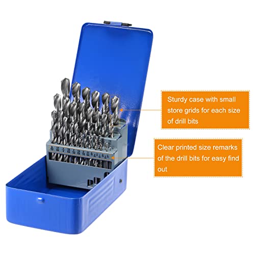 Uxcell 29Pcs Cobalt Drill Bit Set 29 Sizes 1/16"-1/2" Drilling Dia M35 Twist Drills Hex Shank Bits For Steel, Aluminum, Copper, Soft Alloy Steel, Wood, Plastic #TOP4