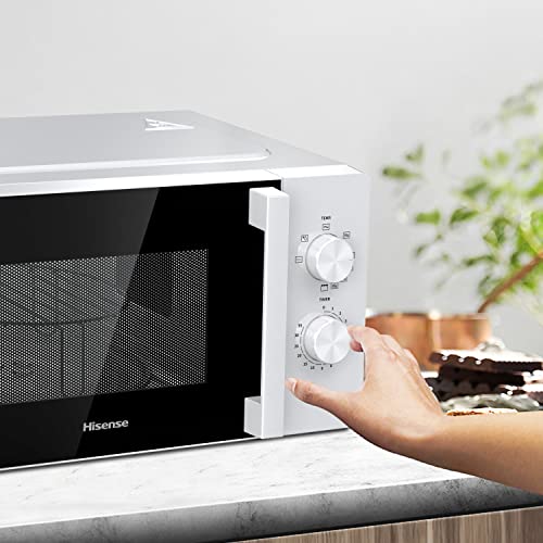 HiSense Forno a microonde H20MOWP1HG con funzione grill e controllo meccanico, capacità 20 l, potenza 700 watt su 5 livelli, colore Bianco - Immagine 5
