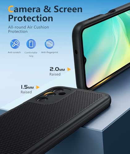 FNTCASE for Samsung Galaxy A14 5G Case: Dual Layer Protective Heavy Duty Cell Phone Cover Shockproof Rugged with Non Slip Textured Back - Military Protection Bumper Tough - 2023, 6.6inch (Matte Black)