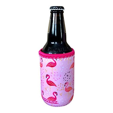 Koverz Neoprene 12 oz. Can/Bottle Coolie Insulator - Choose Your Style! - Pink Flamingos Cover