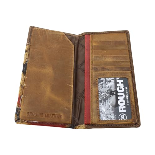 HOOEY Leather Men's Western Rodeo Wallet (Patchwork - Red/Black)2