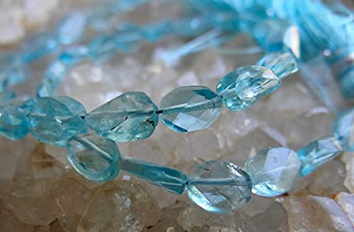 Apatite Caribbean Aqua Blue perles en forme d'ovale torsadé pour sublimer vos bijoux d'été
