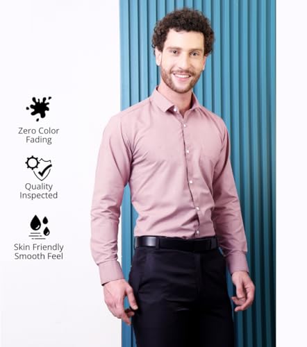 Image of CONTRARY Men's Pure Cotton Solid Stylish Casual & Formal Wear Shirt | Stylish Regular Fit Full Sleeve Comfortable Office Party Trendy Shirt - Multi Color