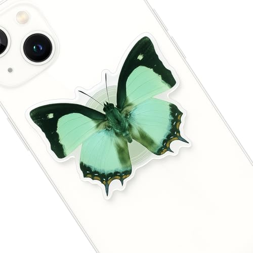 Soporte de mariposa para hacer fotos estables con móvil verde de resina