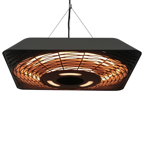 Outsunny Calefactor Exterior para Terraza 800/1200/2000W Estufa Colgante de Techo 3 Niveles de Calor...