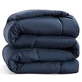 Bedsure Duvet Insert Queen Comforter Navy - All Season Quilted Down Alternative Comforter for Queen...