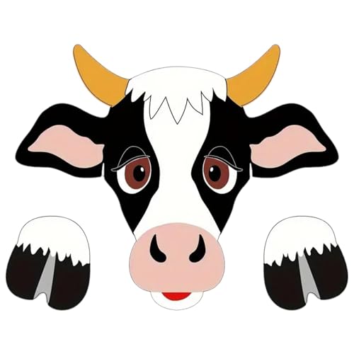 Decoración artística de patio con diseño único de vaca, decoración artística de patio, mirador de valla para granja, jardín de granja encantador, arte de patio, mejora la puerta delantera, patio,