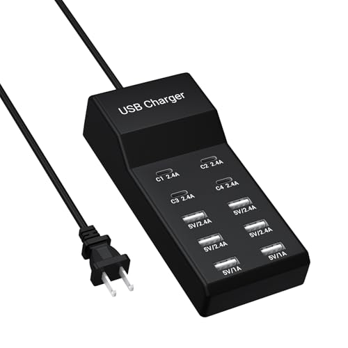 Station de charge USB multiprise pour iPhone, Galaxy et iPad avec ports USB-C
