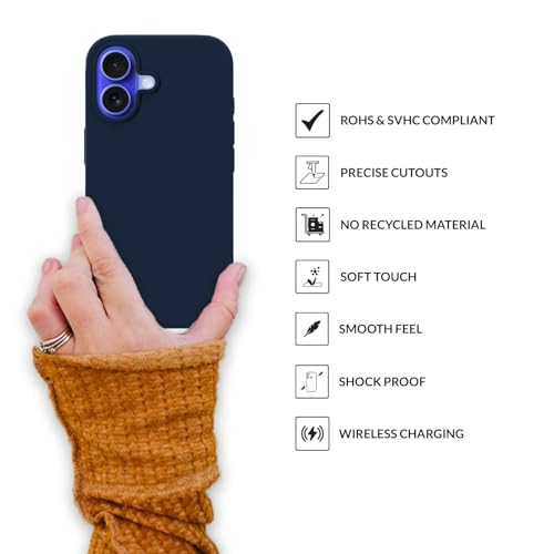 Image of SPRIG Compatible with iPhone 16 Premium SilkMag (Liquid Silicone Magnetic) Back Cover Drop Tested Shock Proof Mobile Case for Men, Women, Boys and Girls with Camera Protection (Royal Blue)
