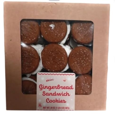 Gingerbread Sandwich Cookies, Holiday Spiced Cookie with Cream Filling, 20