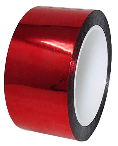 GGR SUPPLIES T.R.U. MMYP-1 Mylar Metalized Polyester Film Tape with Acrylic Adhesive. Multiple Colors Available. 72 Yards. (Red, 4 in.)