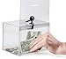 Acrylic Charity Donation Ballot Box Fundraising Coin Collection Tip Box 6.5