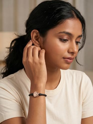 Image of Sterling Silver 925 Wrestband Bracelet for Women, Rose Gold, Rhodium Polished, Crystal Charm, Everyday Wear