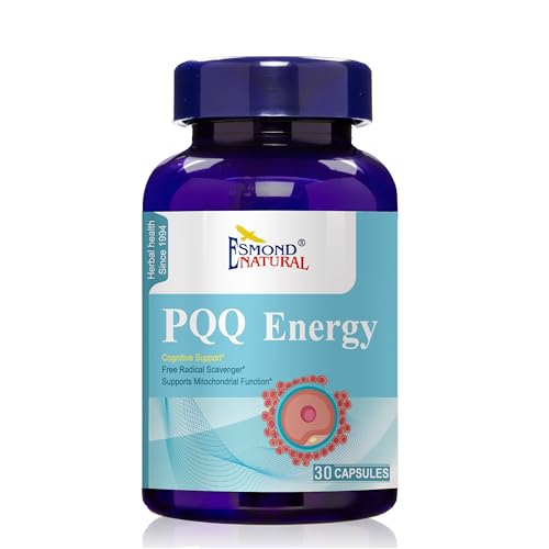 Esmond Natural: PQQ Energy (Free Radical Scavenger. Supports Mitochondrial Biogenesis Function), GMP, Natural Product Assn Certified, Made in USA - 30 Capsules