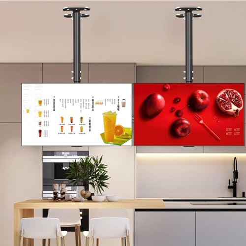 Support TV plafond réglable en hauteur avec fixation par vis