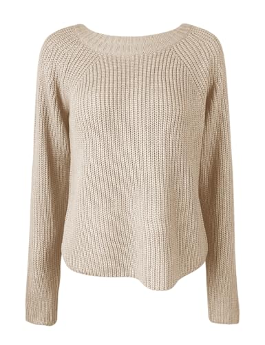 PRETTODAY Women's Crew Neck Knit Pullover Sweaters Raglan Long Sleeve Ribbed Knit Casual Cropped Tops4