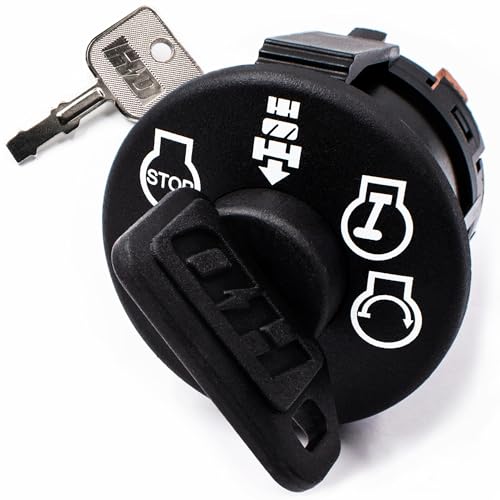 HD Switch Starter Ignition Key Switch & Protective Umbrella Key fits AYP Husqvarna Craftsman Sears Poulan Lawn Mower Rider 532193350 193350 with 2 Keys & Free Carabiner