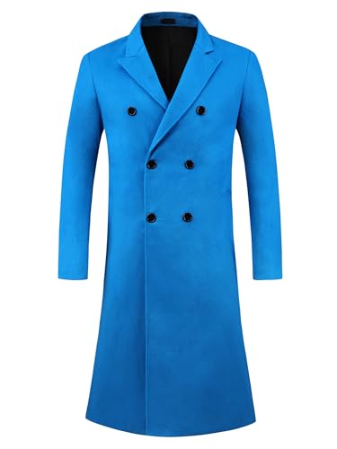 Lars Amadeus Long Trench Coat for Men's Classic Notched Lapel Double Breasted Overcoats2