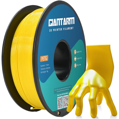 Image of GIANTARM Yellow PETG 3D Printer Filament Toughness Enhanced 1kg (2.2lbs), 1.75mm Dimensional Accuracy + /-0.03mm, 1080 Feet(330m /Roll, Vacuum Package, Fit for Most 3D FDM Printer