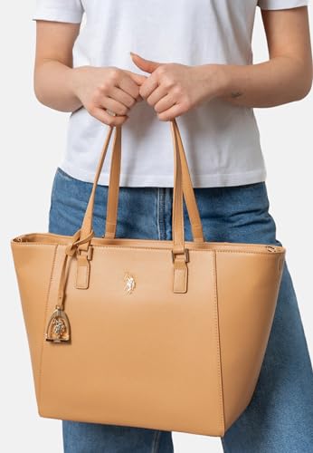 Sac à épaule Jones cabas shopping camel marron clair - 6