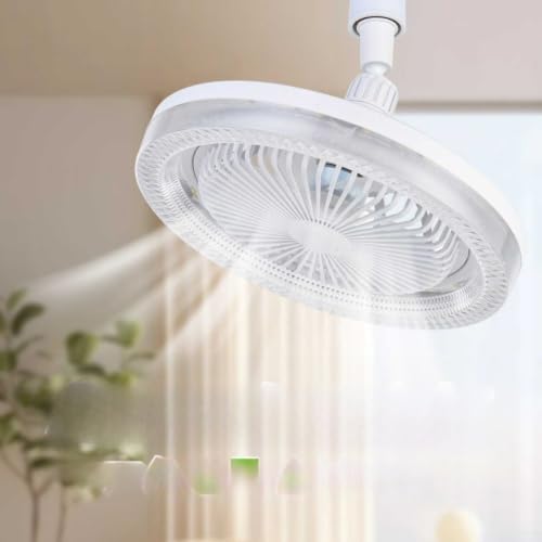 Solución compacta: ventilador de techo con luz LED E27 y control remoto ajustable 2