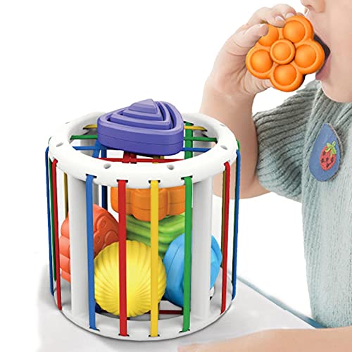 Brinquedo forma sensorial do bebê - Cubo caixa sensorial - Brinquedo agarrar para aprender a reconhe