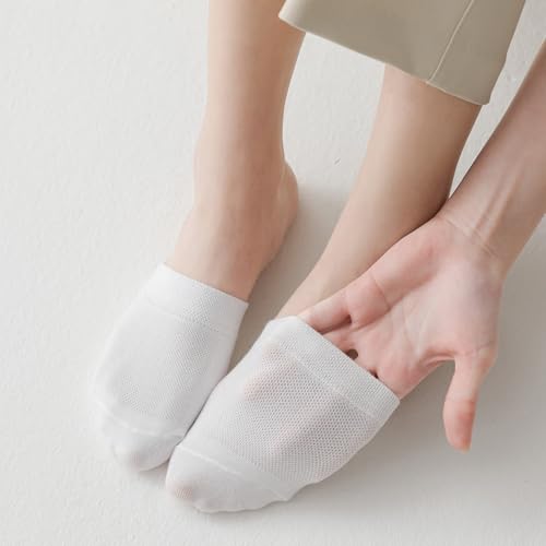 YFUNNLE 10 Pairs Toe Topper Socks Women Teo Liner Half Socks Sleamless Non-Slip Cushion Bottom Toe Cover Half Socks3