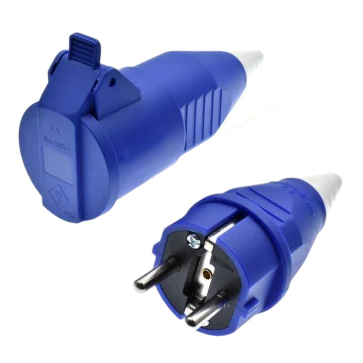 LEYDEN® 2P+E, 16A, 220VAC, Industrial Plug Socket With Plug IP44 Waterproof Suko Plug socket Male Female Connector (2 PIN STRAIGHT & PLUG, 1)-image-7