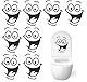 BOBOZHONG Sticker Lustiger Aufkleber,8 Stück Smile de Toilette WC Aufkleber,DIY Badezimmer Wandtattoo Sticker,Sticker Toilette Abnehmbare Aufkleber für Badezimmer,Wandaufkleber Dekor 24x18cm