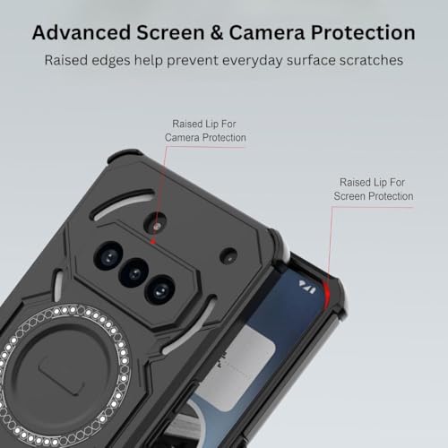 Image of Back Cover Case for Nothing Phone 3a 5G | 360 Protection Mobile Phone Case Mag-Safe | Camera Protection | Back Cover for Nothing Phone 3 a 5G / 3a 5+G - Black TPU+PC