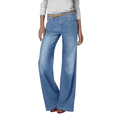 Jean pour femme coupe large aux finitions soignées en denim lourd