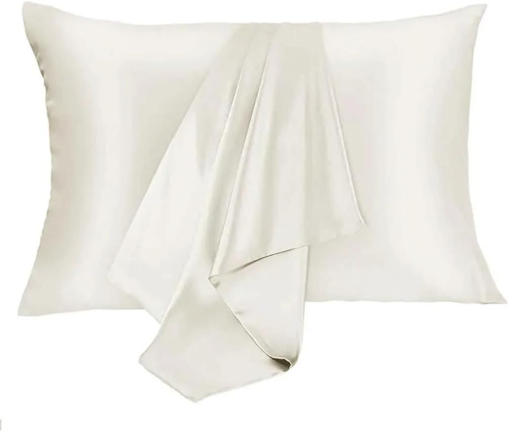 Satin Pillowcase Silk Pillowcase with Envelope Close Bedroom Office Living Room Pillow
