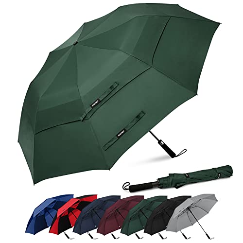 Image of G4Free 62 inch Portable Golf Umbrella Automatic Open Large Oversize Vented Double Canopy Windproof Waterproof Sport Umbrellas | Windproof Heavy Duty Umbrella, Automatic Open, Sport Umbrella, Durable, Waterproof Stick Umbrella, for Rain, for 2 People