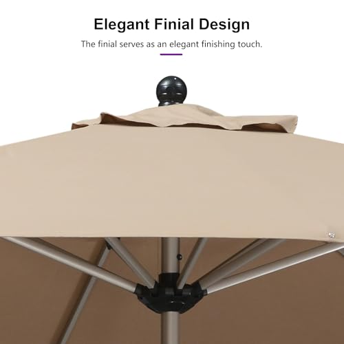 Image of PURPLE LEAF Patio Umbrella 9' x 11' Rectangle Tilt Sturdy Aluminum Taupe