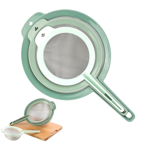 Colador de cocina, práctico filtro de para uso manual, colador fino para alimentos, con malla fina, para hornear, té, cocina, polvo, harina, azúcar en polvo, café en polvo