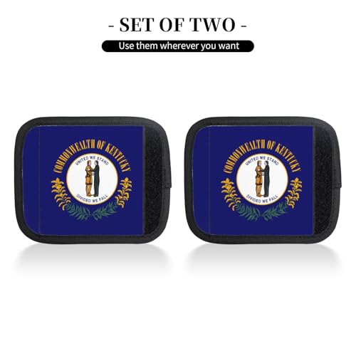 2 Pcs Luggage Handle Wraps, Kentucky State Flag Print Grip Handle Cover/Travel Bag Identifier for Suitcase Accessories2