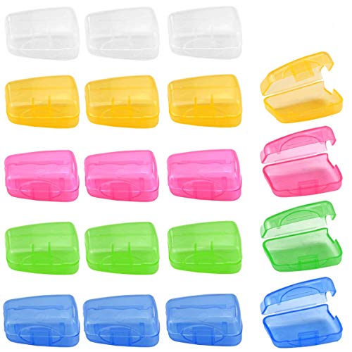 Hslife 50 Pcs Protable Travel Toothbrush Head Holder Cover Case Toothbrush Head Protector Container Protective Case Cap, 5 Colors